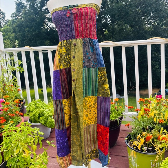 Colorful Patchwork Maxi Dress - Picture 2 of 8